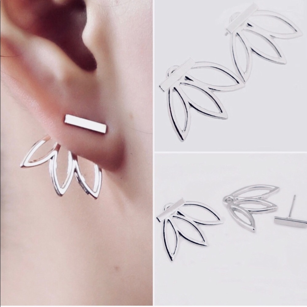 Fashion earrings for women Hollow out leaf flower